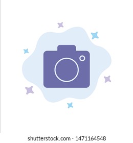 Camera, Image, Photo, Picture Blue Icon on Abstract Cloud Background. Vector Icon Template background