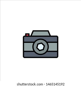 Camera, Image, Picture, Photo Business Logo Template. Flat Color. Vector Icon Template background