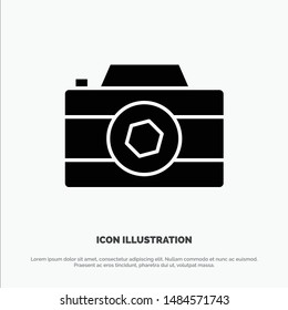 Camera, Image, Picture, Photo solid Glyph Icon vector. Vector Icon Template background