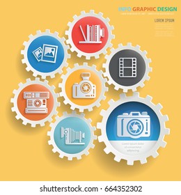 Camera info graphic design,clean vector