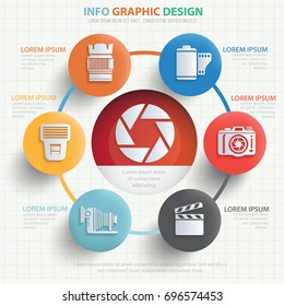 Camera info graphic design,vector