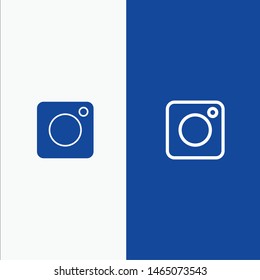 Camera, Instagram, Photo, Social Line and Glyph Solid icon Blue banner Line and Glyph Solid icon Blue banner. Vector Icon Template background