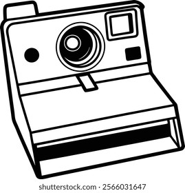 camera instant polaroid sketch vector 