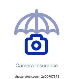 Camera Insurance and safety icon concept