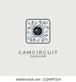 Camera Integrated Circuit microchip CPU logo design template for brand or company and other