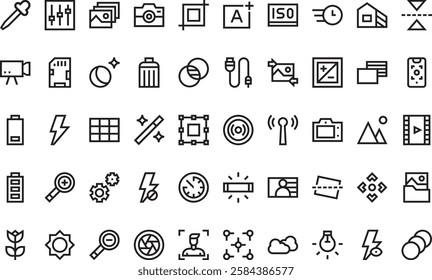 Camera interface icons High-Quality Vector Icons Collection with Editable Stroke. Ideal for Professional and Creative Projects.