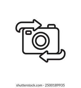 Camera Interface Switch Camera Outline Icon Vector Illustration