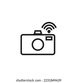 Camera internet sign symbol, vector illustration on white background.