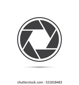 Camera Iris Sign. Simple Photography Lens Symbol Isolated On White Background. Vector Illustration