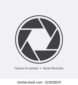 Camera Iris Sign. Simple Photography Lens Symbol Isolated On White Background. Vector Illustration