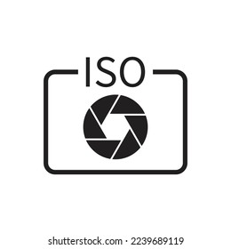 Camera ISO mode icon design. ISO setting vector icon. isolated on white background