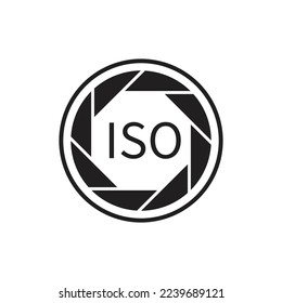 Camera ISO mode icon design. ISO setting vector icon. isolated on white background