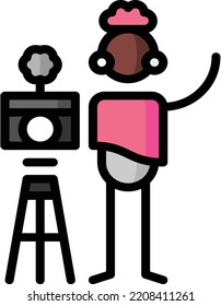 camera isolated design element stock illustration. Vector on a white background