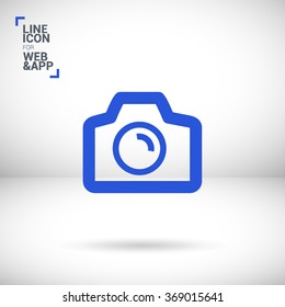 Camera isolated minimal single flat icon. Photo line vector icon for websites and mobile minimalist flat design.