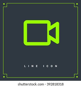 Camera isolated minimal single flat icon. Video line vector icon for websites and mobile minimalistic flat design.