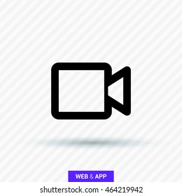 Camera isolated minimal single flat icon. Video line vector icon for websites and mobile minimalistic flat design.