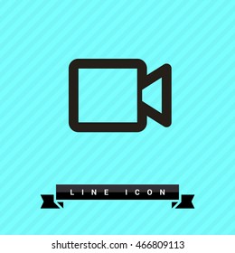 Camera isolated minimal single flat icon. Video line vector icon for websites and mobile minimalistic flat design.