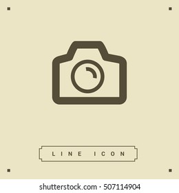 Camera isolated minimal single flat icon. Photo line vector icon for websites and mobile minimalist flat design.