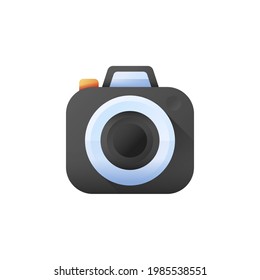 camera  isolated on white background realistic vector illustration