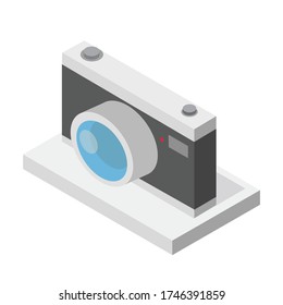 Camera isometric 3d style on a white background