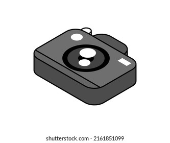 Camera isometric design icon. Vector web illustration. 3d colorful concept