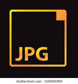 camera jpg format icon vector in gold style design