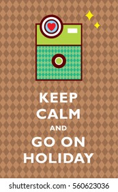 camera keep calm and go on holiday poster vector