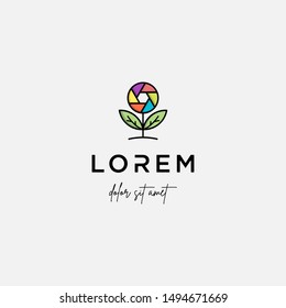 Camera Leaf Logo Template Design Vector Icon