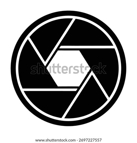 Camera lens aperture icon graphic design for photography concept use