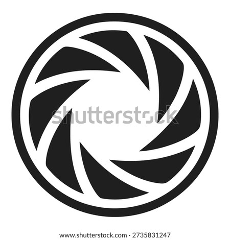 Camera lens aperture icon graphic design element for photography and technology applications icon