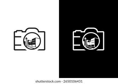 Camera Lens Capturing Urban Street Scene