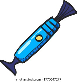 Camera lens cleaner icon in color drawing. Electronic photography work tool repair service maintenance