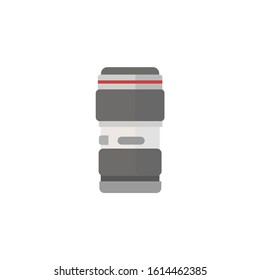 camera lens colorful flat icon on white background
