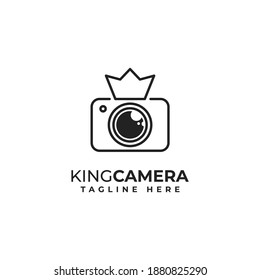 Camera, Lens, Crown, King, Queen, Creative Photography Logo Vector Design