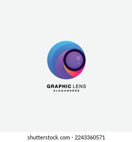 camera lens design graphic gradient color vector