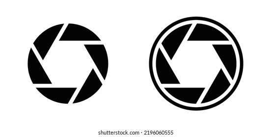 Camera lens diaphragm collection. Vector black camera. Camera shutter icons design. Camera lens diaphragm vector.