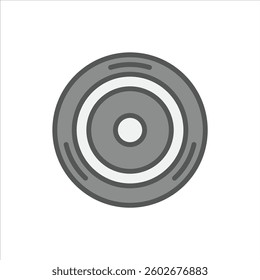 camera lens filled outline icon, lens colour line illustration