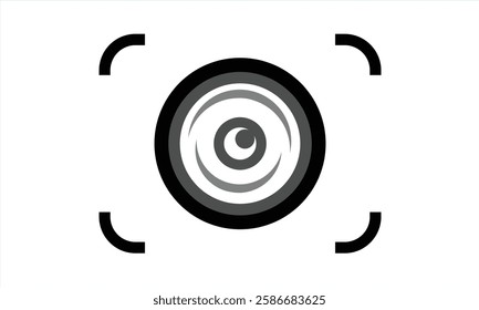 camera lens focus logo vector