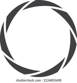 Camera lens frame. Open focal device. Aperture icon