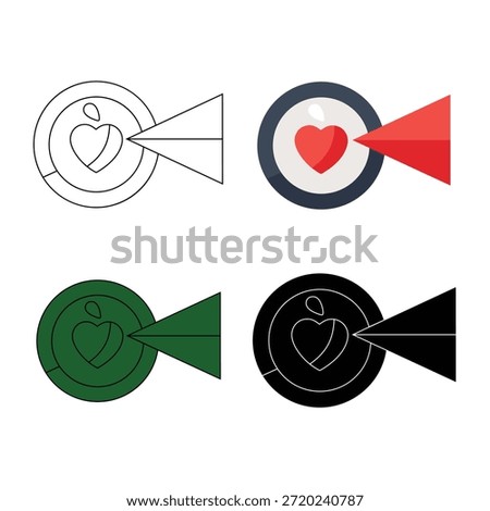 Camera Lens Heart Logo Design
