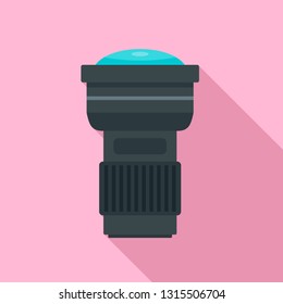 Camera lens icon. Flat illustration of camera lens vector icon for web design