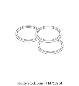 Camera lens icon, isometric 3d style 
