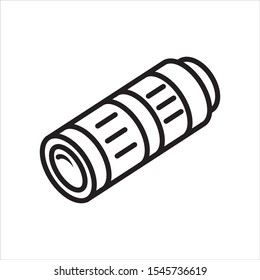 camera lens icon on a white background