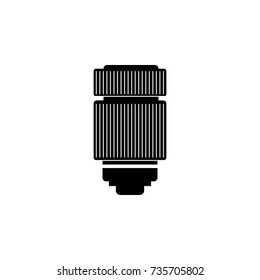 camera lens icon on white background
