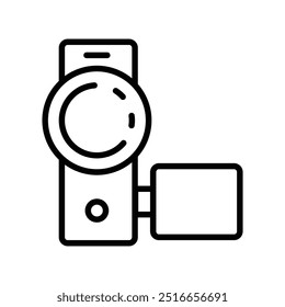 icono de lente de cámara. Diseño de estilo de contorno aislado sobre fondo blanco