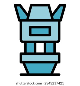 Camera lens icon outline vector. Photo studio. Shoot equipment color flat