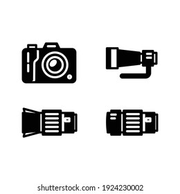 Camera and lens icon pack, eps 10