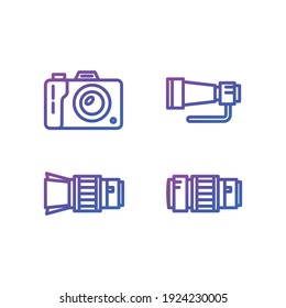 Camera and lens icon pack, eps 10