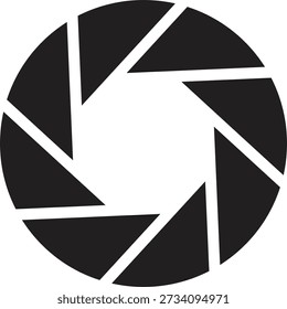 Camera lens icon for photography interface, modern outline symbol for app, web, ui, isolated design element in creative collection group for digital media branding.