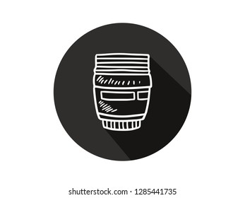 camera lens icon, camera lens icon set with modern line art style, hand drawn camera vector illustration.